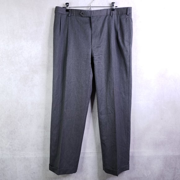 Brooks Brothers 346 Men's 38x30 (Really 36x30) Charcoal Gray Wool Dress Pants - Picture 1 of 6